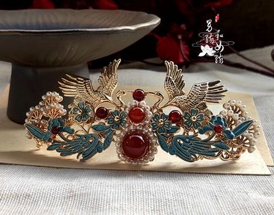 原创发冠景泰蓝古风发饰