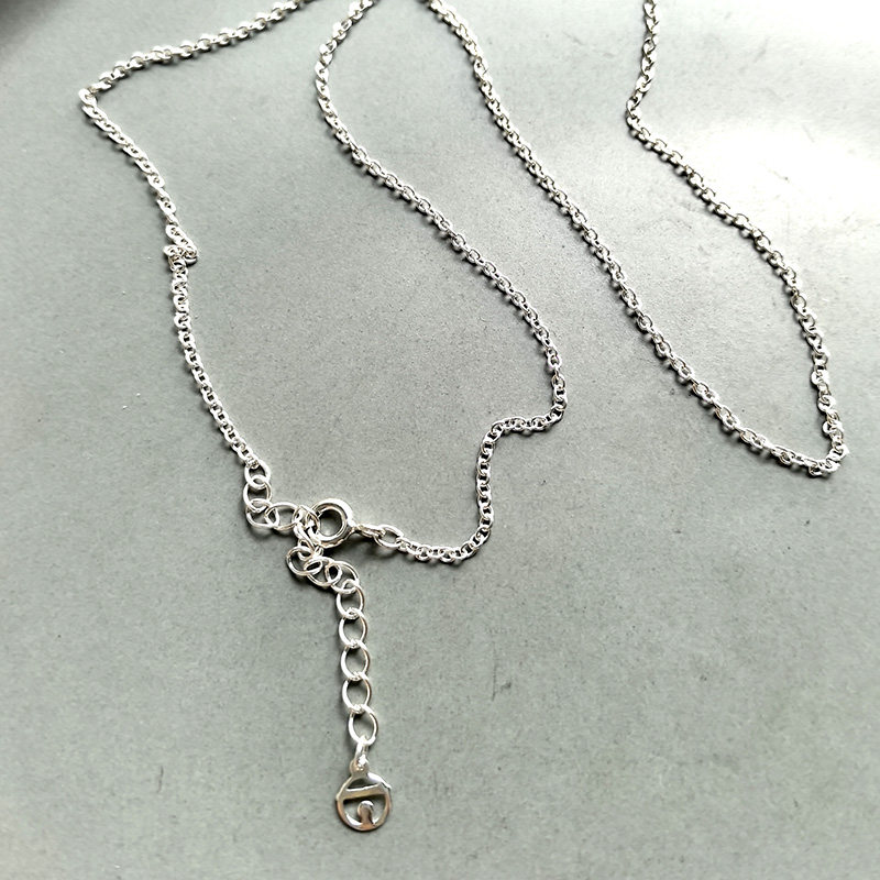 原创设计 S925通体纯银1.5mm素银细锁骨链 机器猫铃铛项链 百搭