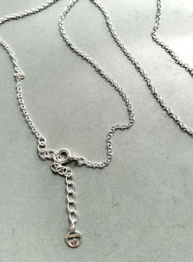 原创设计 S925通体纯银1.5mm素银细锁骨链 机器猫铃铛项链 百搭