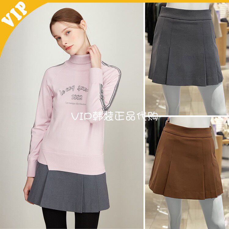 LeCoq公鸡运动休闲褶皱半身裙