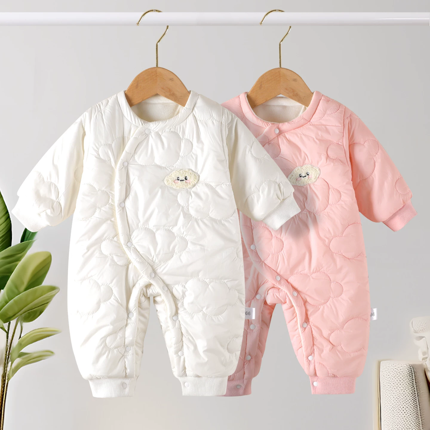 宝宝保暖新生夹棉婴儿连体衣棉服