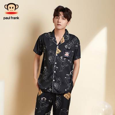 大嘴猴男士家居服冰丝短袖套装