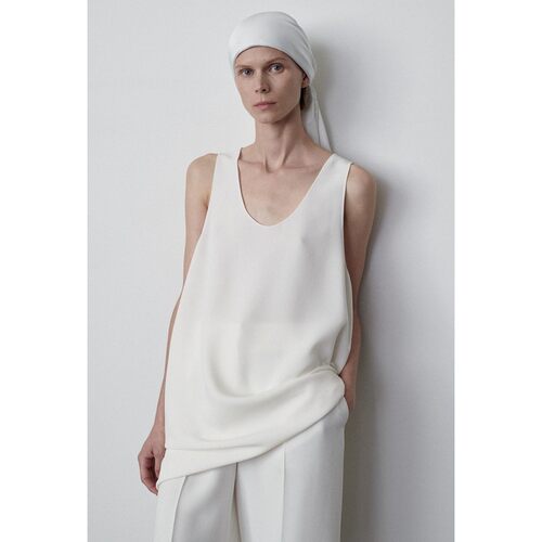 三醋酸双面缎鎏光垂感长短款背心