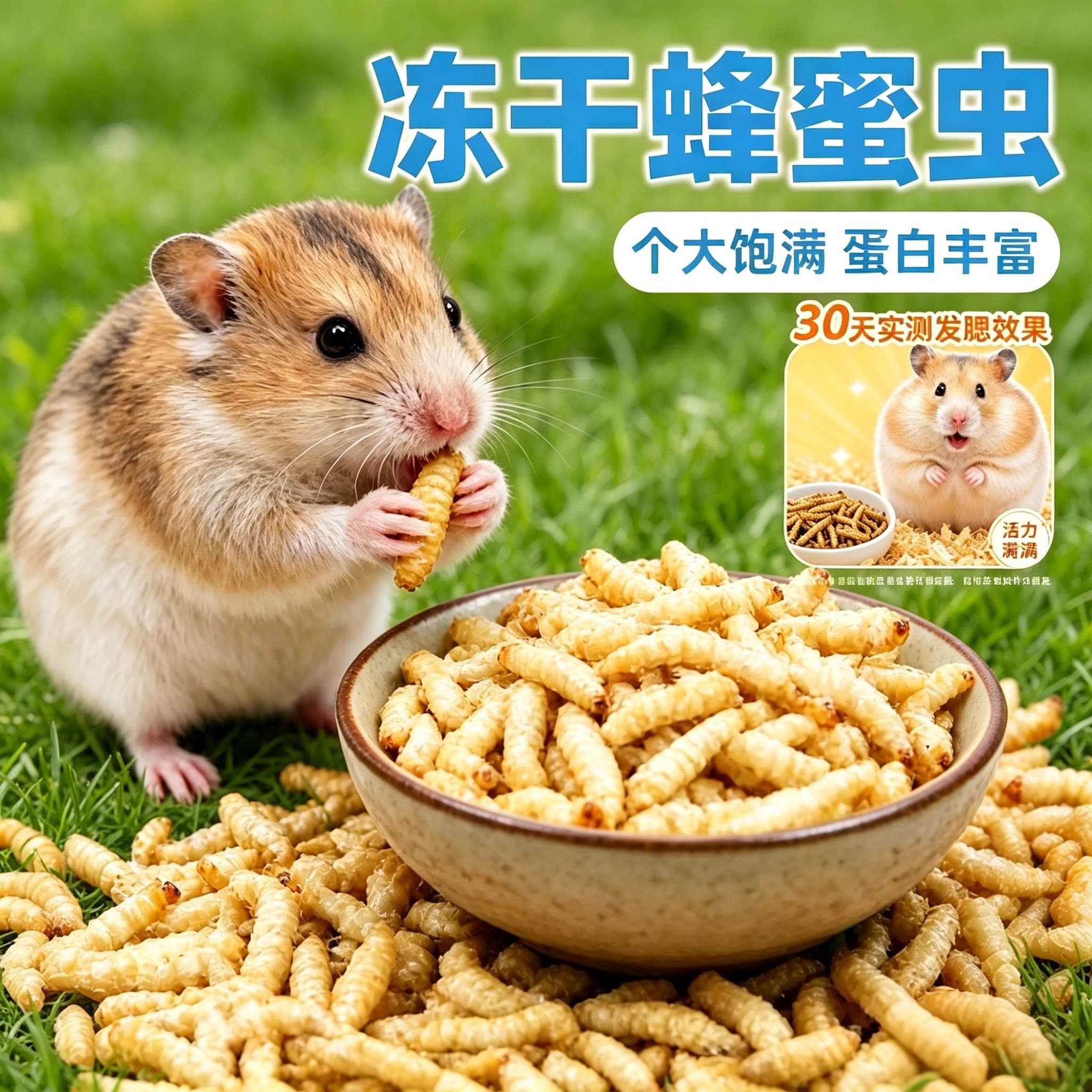 仓鼠零食冻干蜂蜜虫金丝熊粮食玉米虫蜜袋鼯花枝鼠蛋白质增肥发腮