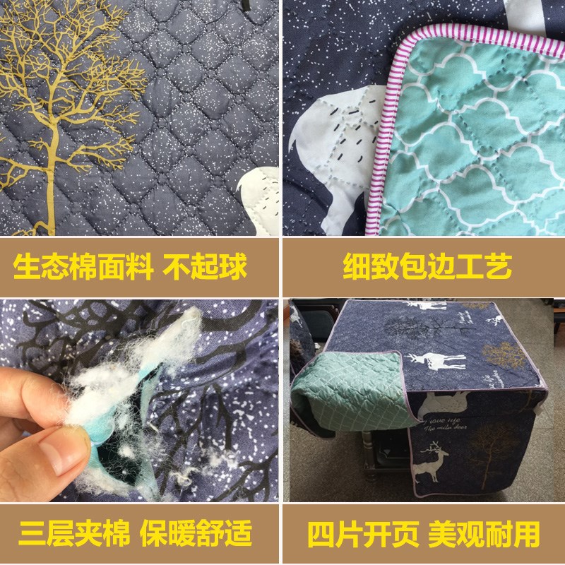 加厚正方形烤火桌布白棉桌套取暖炉布套四方桌罩家用茶几罩套炉套