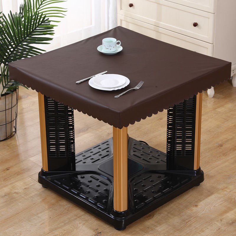 烤火桌子防水皮罩正方形烤火炉防烫防油免洗桌布长方形茶几电炉罩