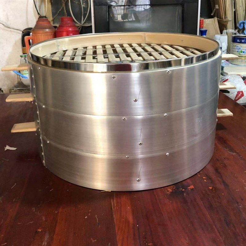 43 52铝合金蒸笼竹制不锈钢商用家用食堂用加厚蒸包子蒸馒头怀宁