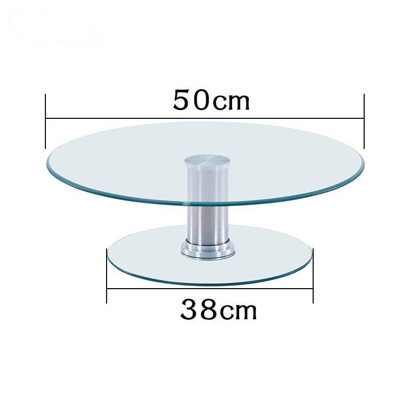 餐桌双层转盘钢化玻璃加高转台二层酒水架酒店展示台圆桌转盘家用