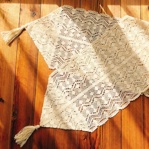 美式复古田园棉线钩针蕾丝斗柜电视柜鞋柜餐桌茶几布桌旗桌带床旗