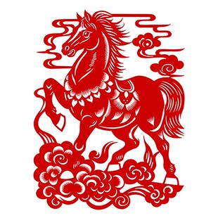 马年剪纸图样9张马踏祥云手工刻纸底稿图案春节窗花图样打印底稿