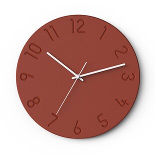 时集水泥数字挂钟现代简约时钟免打孔静音家用客厅墙饰网红基础款