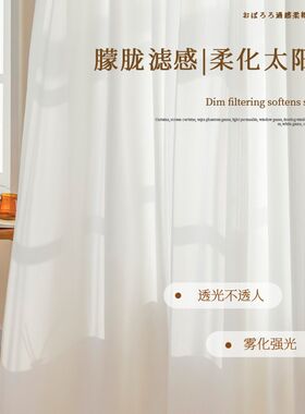 柯桥窗帘白纱窗帘透光不透人客厅阳台卧室2022新款现代简约小窗户