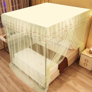 防尘顶单开门蚊帐落地纹帐加密加厚家用遮光单双人牀1.5m1.8米2.0