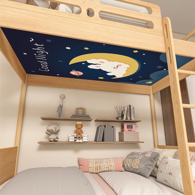 儿童床装饰上下铺防尘顶布高低双层子母床遮尘挡灰遮光帘子魔术贴