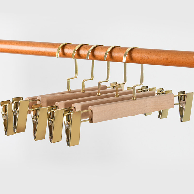 服装店 裤架 木质实木裤夹衣架成人儿童裤挂架家用防滑无痕裙夹子