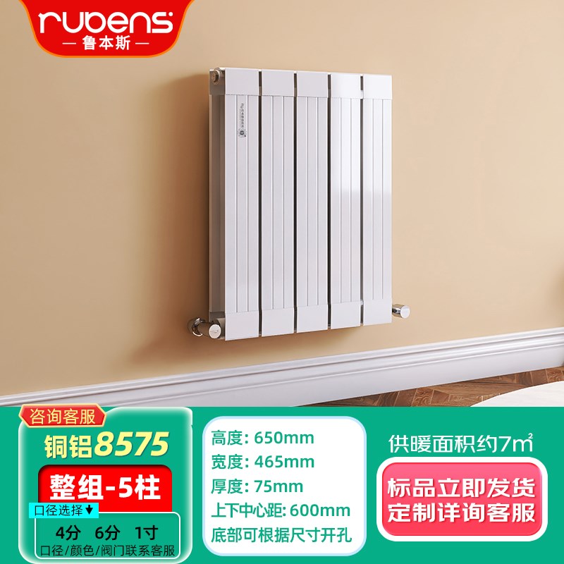 铜铝复合暖气片家用水暖板式换热器片小背篓卫生间明装整组