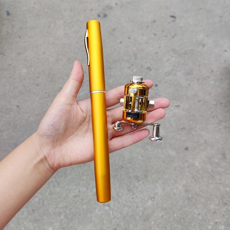 迷你小海竿钢笔小海杆便携带轮冰钓杆筏钓儿童鱼竿钓鱼竿虾杆筏竿