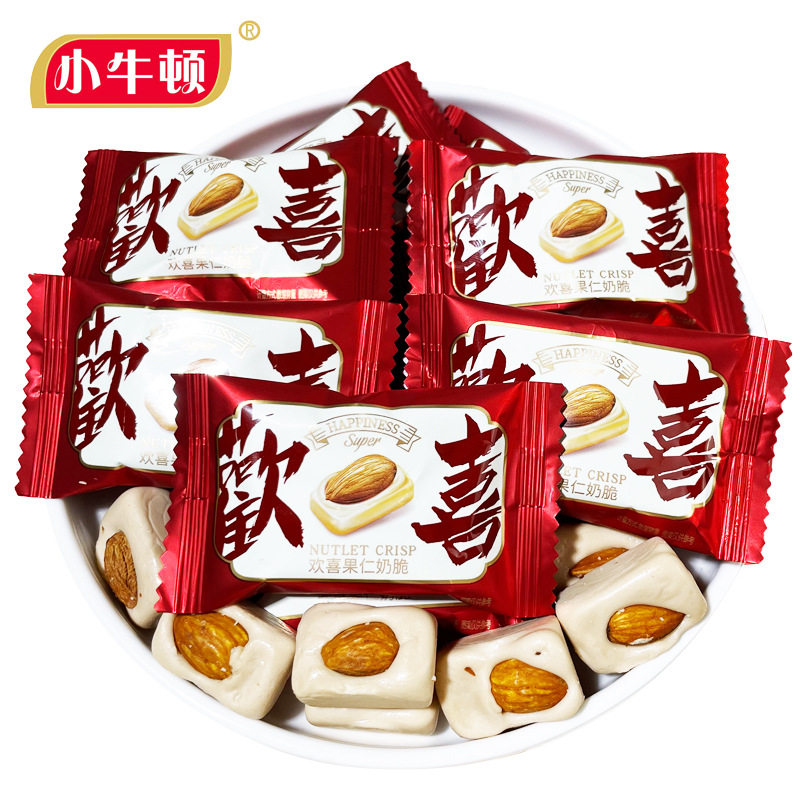 山姆冠超市小牛顿欢喜果仁奶脆糖优果奶酥巴旦木奶糖高颜值订婚糖