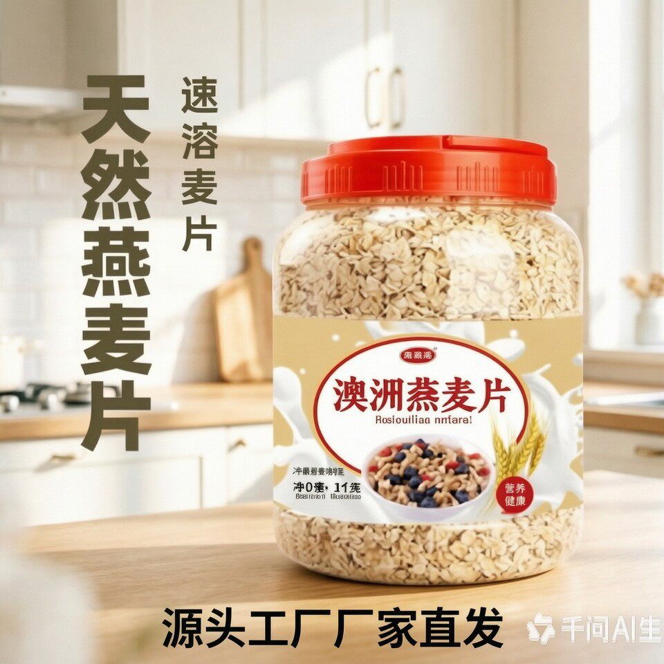 山姆冠超市澳洲燕麦片纯麦片冲泡 即食早餐代餐 五谷杂粮冲饮谷物