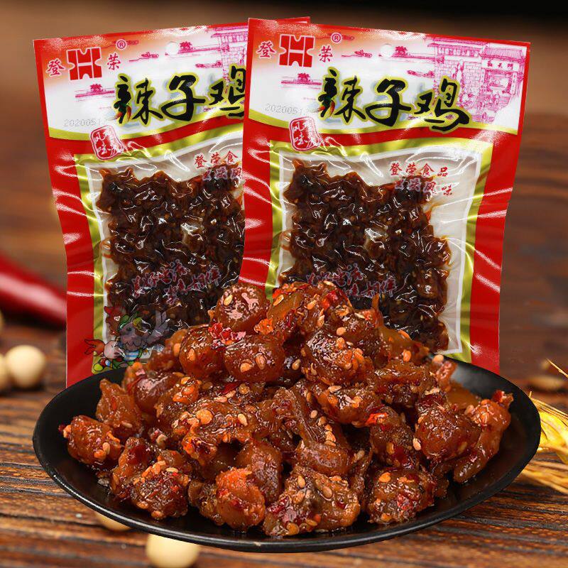山姆冠超市登荣辣子鸡60g/袋零食麻辣鸡丁口水鸡辣条爽口鸡熟食重