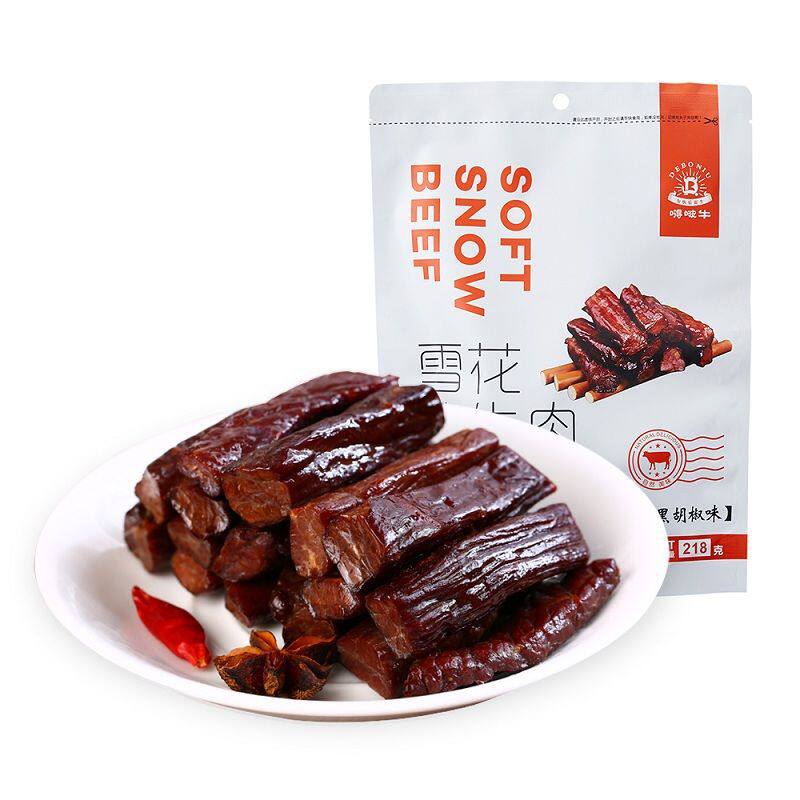 山姆冠超市嘚啵牛雪花软牛肉肉质细腻218g休闲办公零食 牛肉干牛