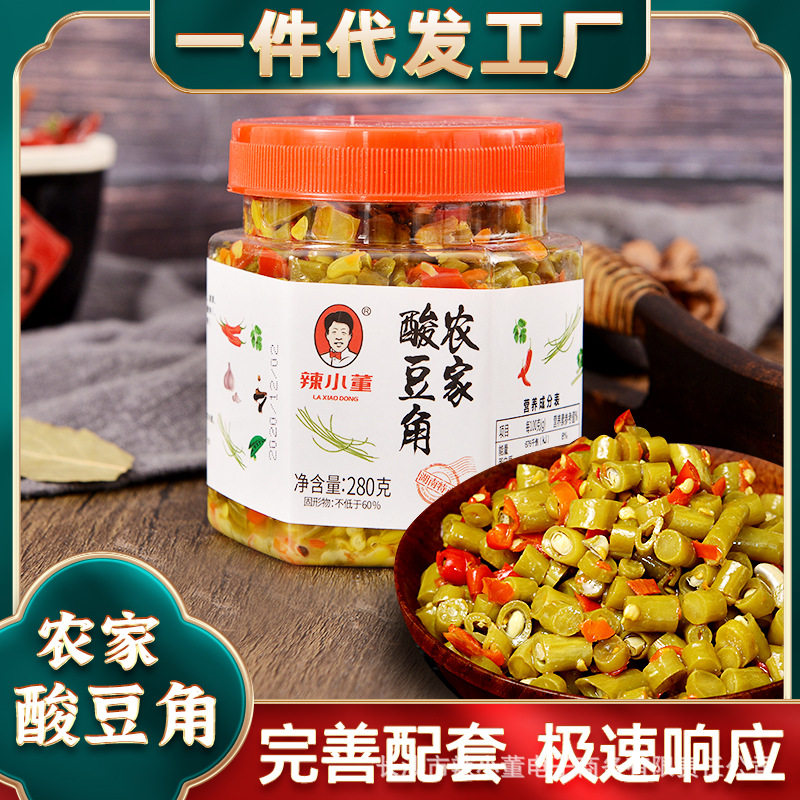 山姆冠超市辣小董大包袋装红油酸豆角湖南特产配菜下饭菜腌咸菜酸