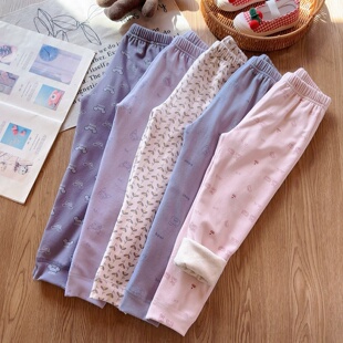 男童女童内穿校服双层加厚保暖棉裤 羊毛拉架蚕丝保暖裤 A类儿童裤