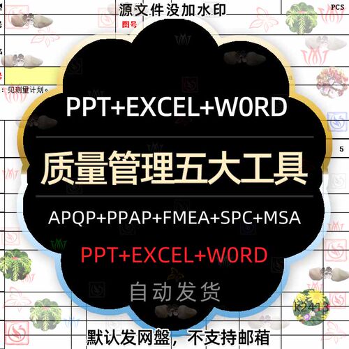 产品质量管理五大工具手册APQ/PPAP/SPC/MSA/FMEA表格PPT模板MP4