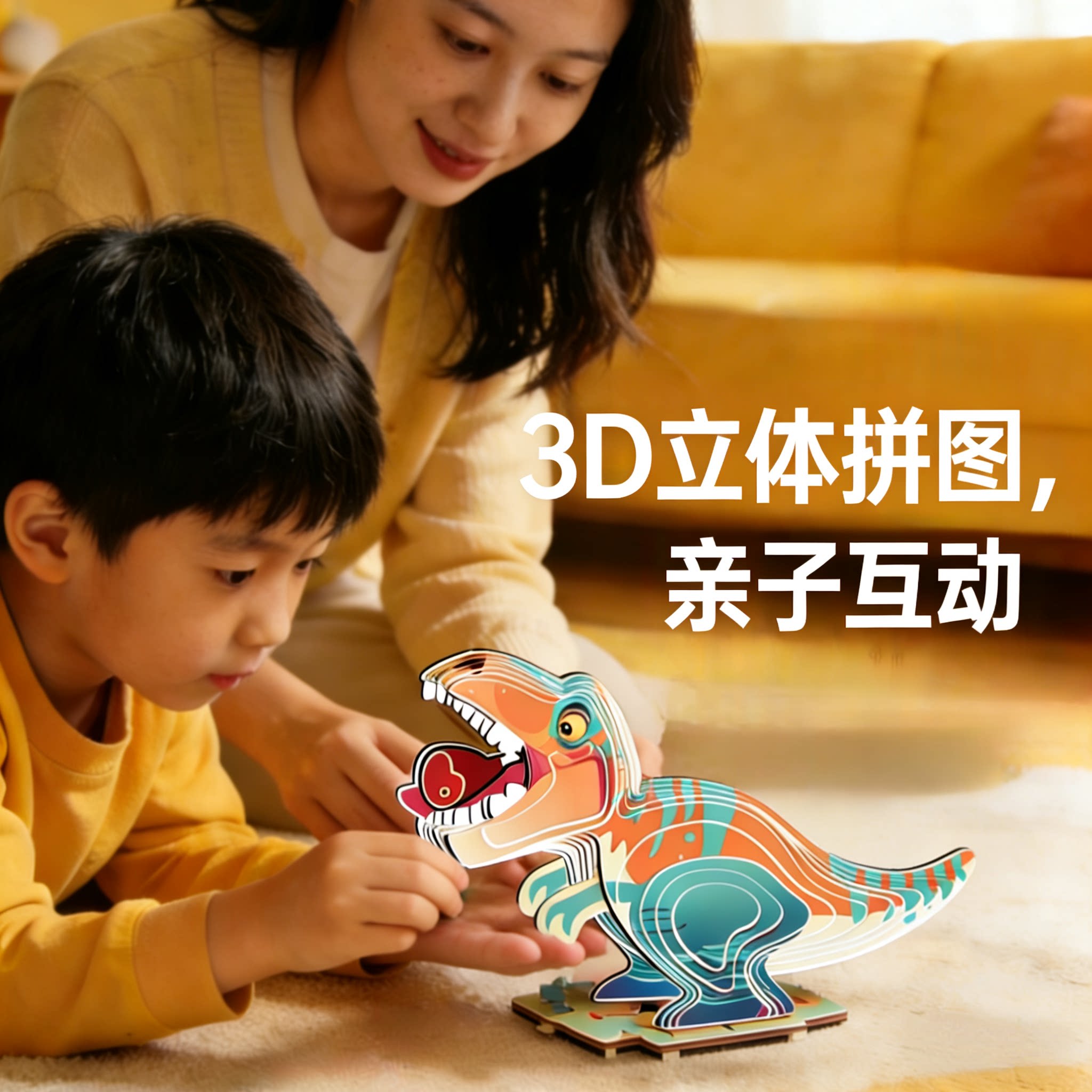 diy恐龙动物自粘手工拼装玩具图片
