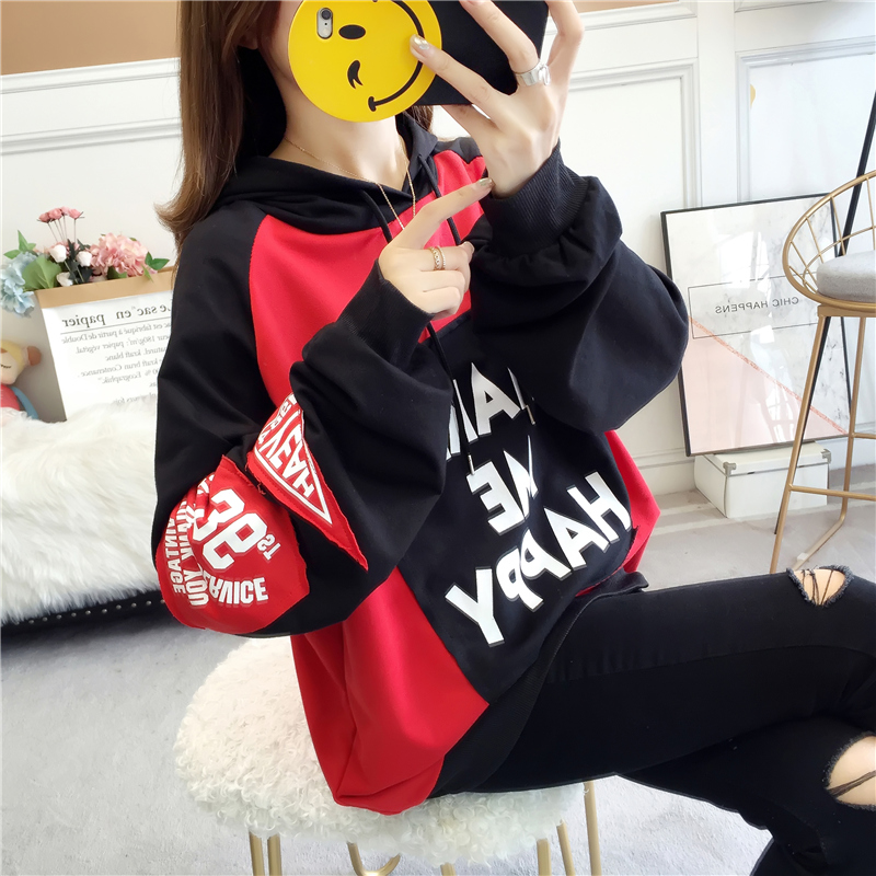 超火cec卫衣女潮ins春秋薄款带帽大码宽松外穿上衣服拼接贴布外套|ruв категории Женская одежда, женской одежды - от Buy2taobao.com для оказания профессиональной услуги покупки агента Taobao