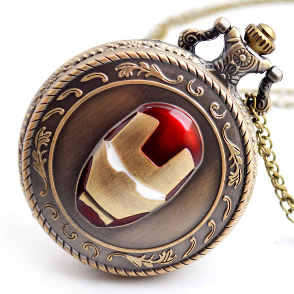 漫威动漫钢铁侠怀表翻盖儿童节日礼物品男士女士学生石英怀表项链在类目 手表, 怀表中 - 来自Buy2taobao.com提供专业的淘宝代购服务