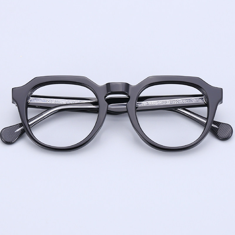 复古手工板材全框硬派仿古近视眼镜框镜架男女潮钻石切割工艺圆