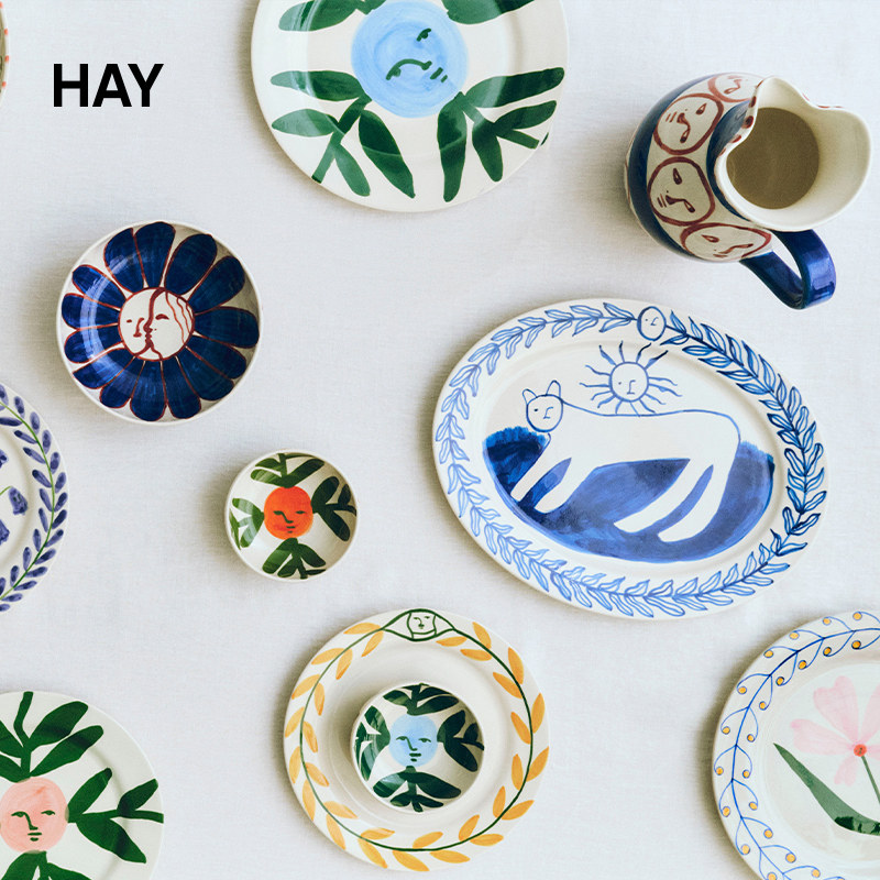 HAY La Pittura 餐具艺术家手绘陶瓷餐盘饭碗餐垫碟子新家礼物