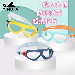 英发成人大框泳镜男款高清防水防雾游泳青少年女士训练专业泳镜