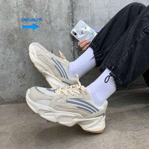 413-1-HQ86-P68 ins网红跑步鞋百搭休闲运动鞋学生低帮老爹鞋男图片