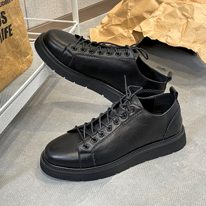 413-1/782/特P80  春秋港风休闲百搭男士皮鞋厚底增高轻熟风男鞋图片