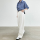 高腰宽松显瘦直筒拖地镰刀裤 白色弯刀阔腿牛仔裤 女春秋2025年新款