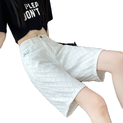 白色五分牛仔短裤女小个子夏季