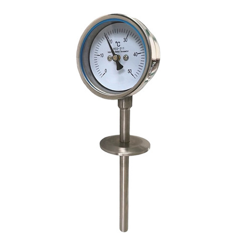 WSS-414快装式温度表WSS-311卫生型双金属温度计 0-100℃卡盘50.5