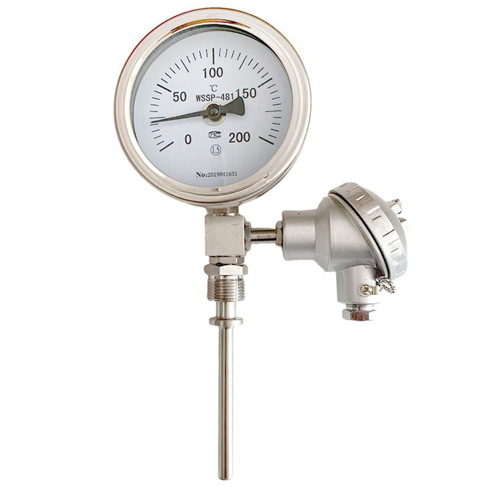 不锈钢远传温度表wssp-481/581一体化热电阻4-20ma 0~200℃ m27*2