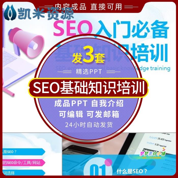 内容完整 SEO入门基础知识培训PPT课件模板基本工作原理介绍