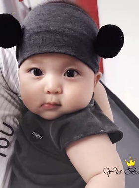 韩国可爱超萌宝宝婴儿头饰发带护卤门男婴不勒头百天周岁女男儿童