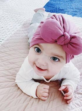 婴儿帽子胎帽印度帽春秋护囟门夏季韩版纯棉洋气儿童可爱超萌宝宝