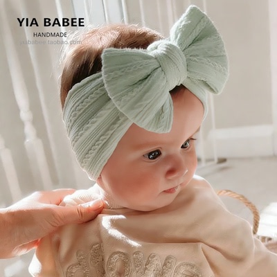 婴儿发带女宝宝可爱蝴蝶结头巾新生儿头围护囟门发带女童头饰春秋