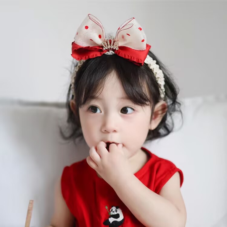 宝宝发带婴儿头饰可爱甜美蝴蝶结森系夏发带百天发箍高弹公主头花