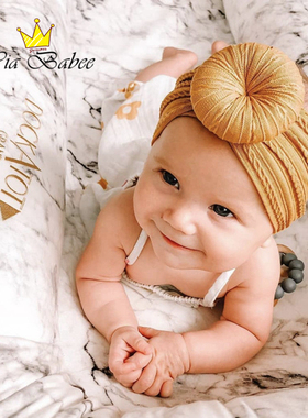 ins欧美网红男婴女宝宝宽发带婴儿囟门头饰薄款不勒头夏季甜甜圈