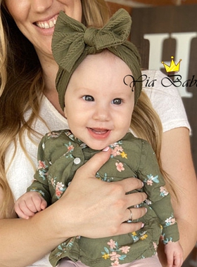 婴儿发带韩国男女宝宝头饰护卤门帽春秋新生儿婴幼儿男婴可爱超萌