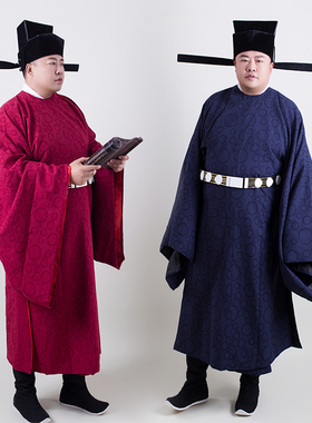 宋制圆领袍男士汉服中式婚服红色宋公官袍大码婚礼主持司仪礼服装