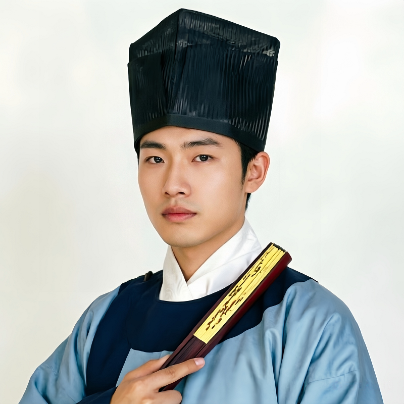 东坡巾宋制澜衫书生帽汉服平顶巾图片