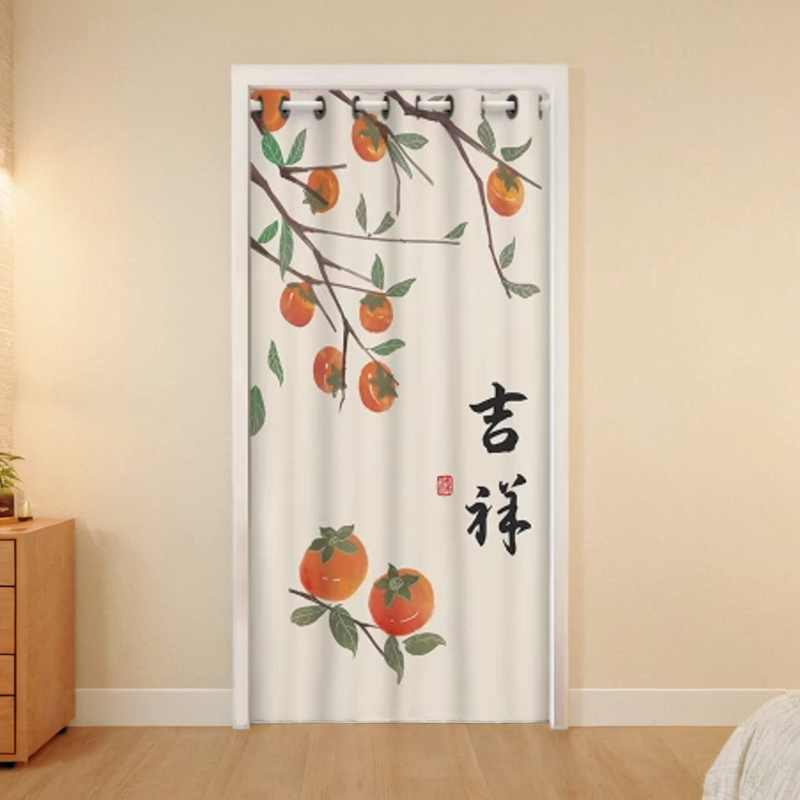 饭店客厅房间夏季布艺门帘定制窗魔术贴粘画遮挡蚊虫冷气挡风新品